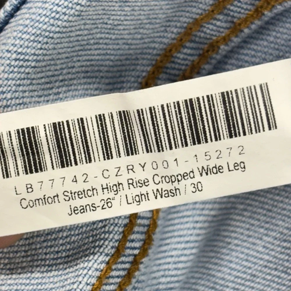 Quince Jeans Womens 30 High Rise Cropped Wide Leg Comfort Stretch Blue Denim - Picture 11 of 13